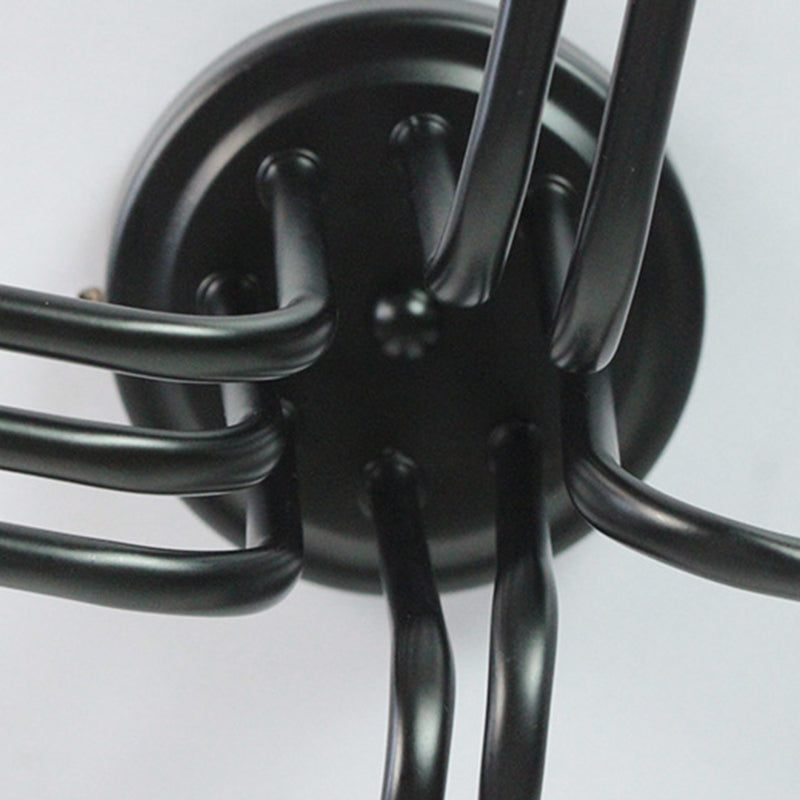 Lámpara de metal Delgada Semi-Vaciado de Luz Lámpara de techo de Loft de Luz en Negro
