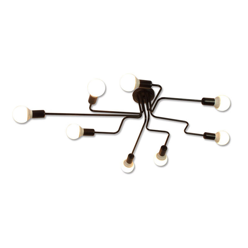 Lámpara de metal Delgada Semi-Vaciado de Luz Lámpara de techo de Loft de Luz en Negro