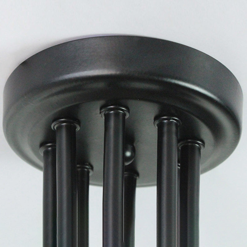 Lámpara de metal Delgada Semi-Vaciado de Luz Lámpara de techo de Loft de Luz en Negro