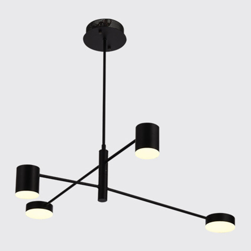 Black Sputnik Pendant Lighting Fixture Modern Style LED Metal Hanging Chandelier