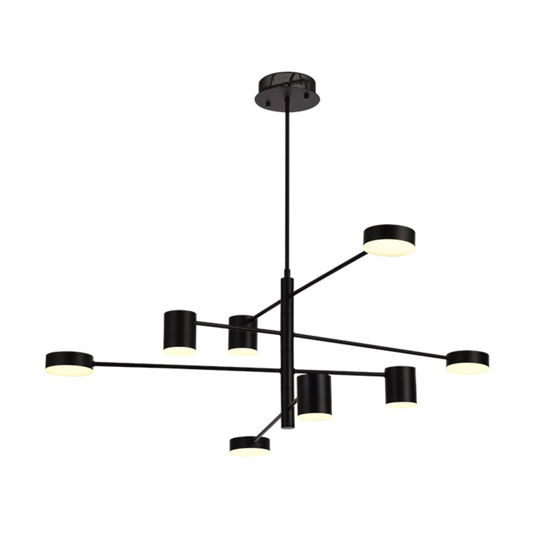 Black Sputnik Pendant Lighting Fixture Modern Style LED Metal Hanging Chandelier