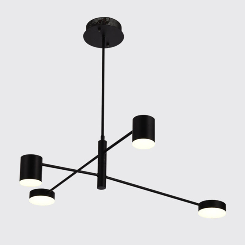 Black Sputnik Pendant Lighting Fixture Modern Style LED Metal Hanging Chandelier