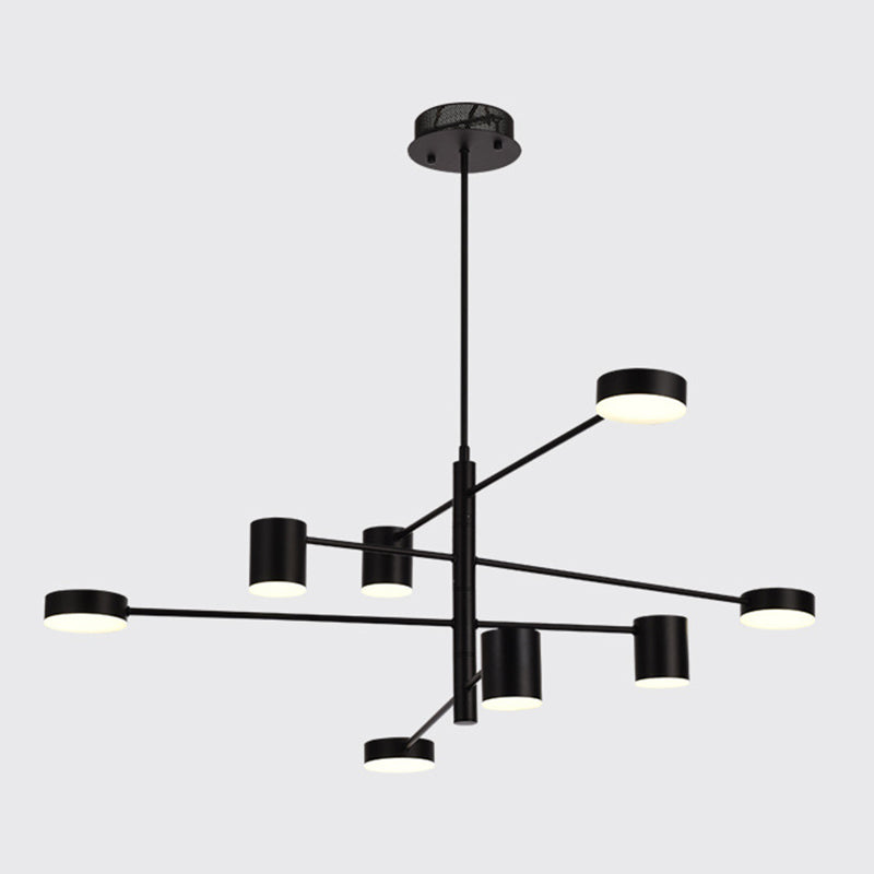 Black Sputnik Pendant Lighting Fixture Modern Style LED Metal Hanging Chandelier