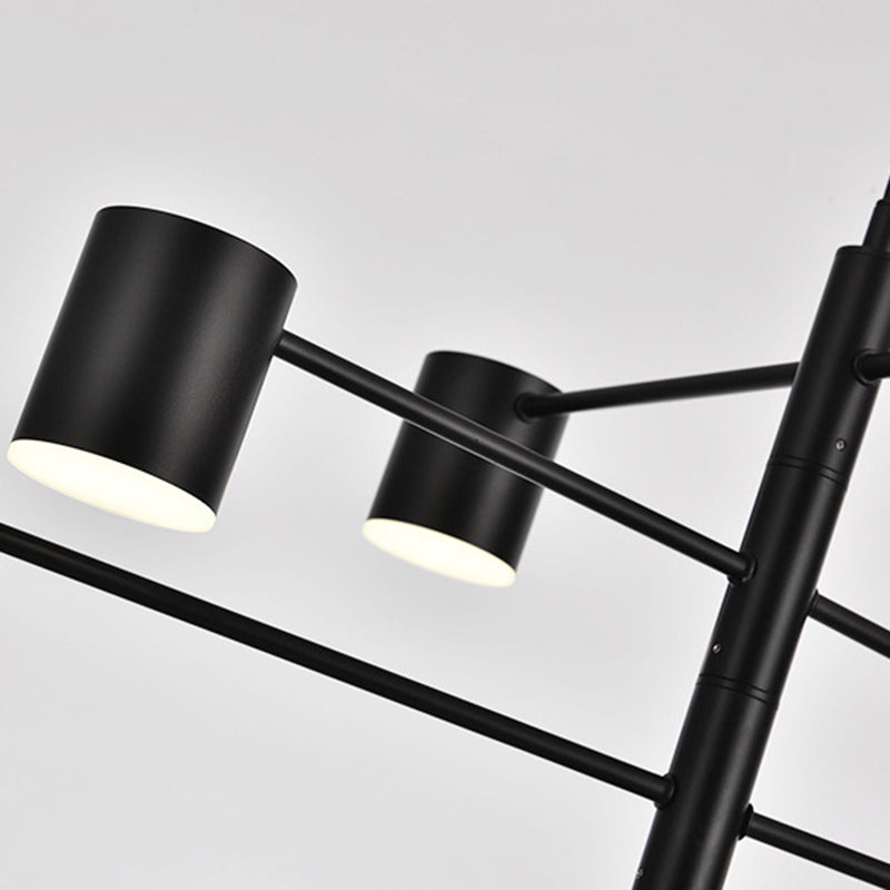 Black Sputnik Pendant Lighting Fixture Modern Style LED Metal Hanging Chandelier