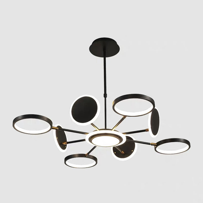 Metal Rings Ceiling Chandelier Minimalist Style LED Chandelier Light Fixture