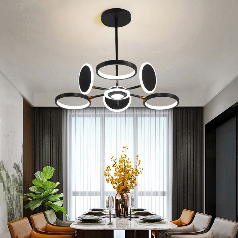 Metal Rings Ceiling Chandelier Minimalist Style LED Chandelier Light Fixture