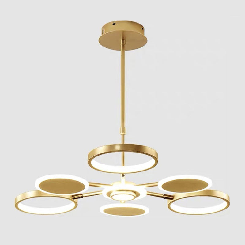 Metal Rings Ceiling Chandelier Minimalist Style LED Chandelier Light Fixture