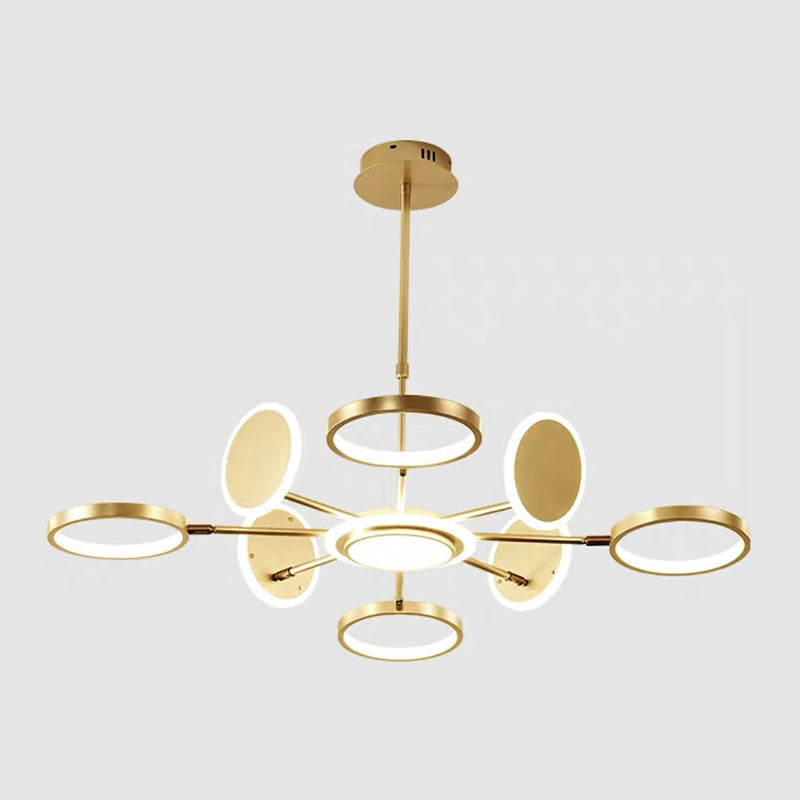 Metal Rings Ceiling Chandelier Minimalist Style LED Chandelier Light Fixture