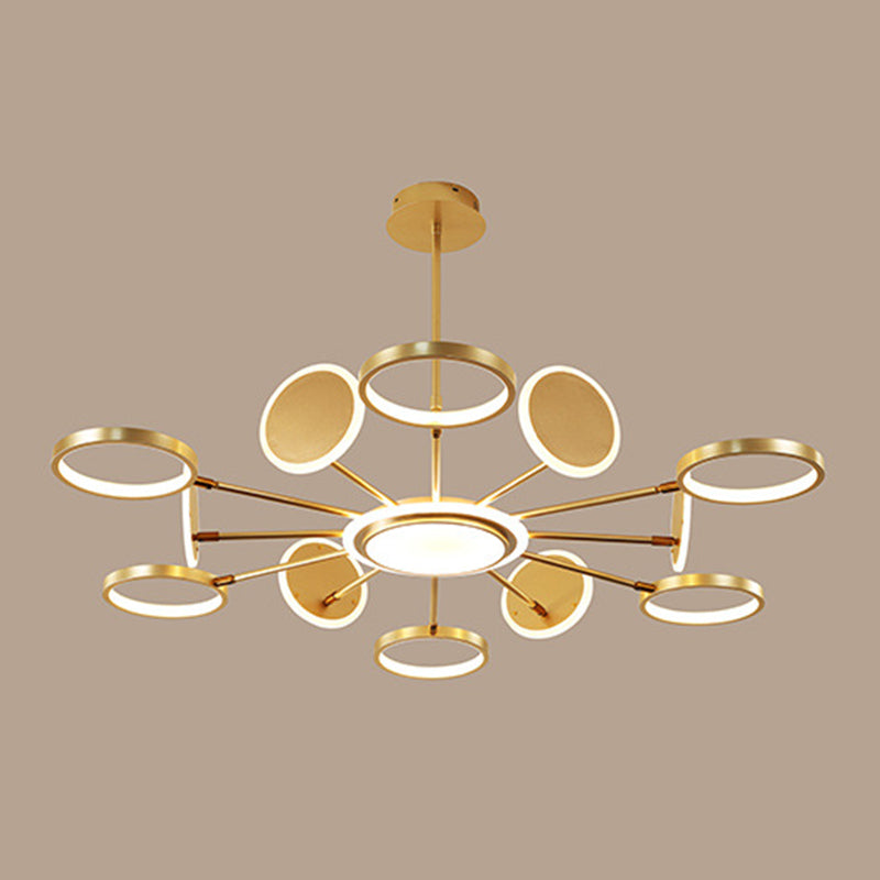 Metal Rings Ceiling Chandelier Minimalist Style LED Chandelier Light Fixture