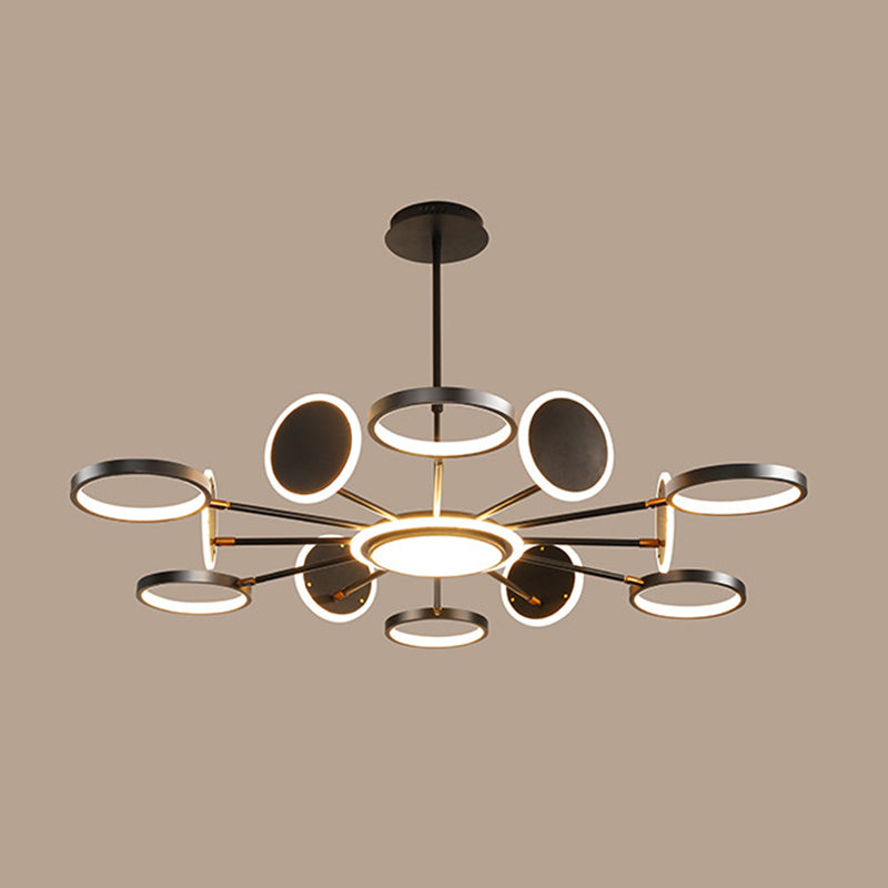Metal Rings Ceiling Chandelier Minimalist Style LED Chandelier Light Fixture