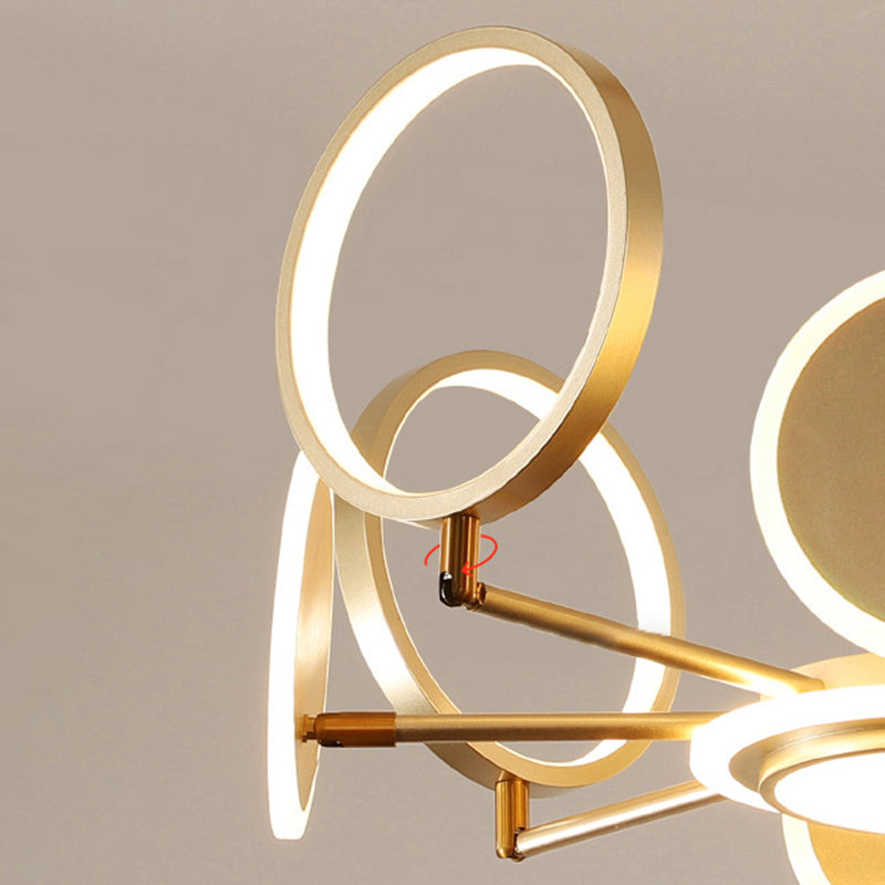 Metal Rings Ceiling Chandelier Minimalist Style LED Chandelier Light Fixture