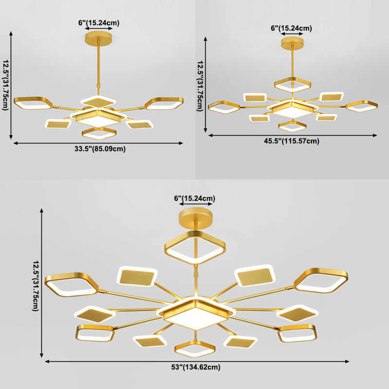 Sputnik Sala de estar Candelier Candelier Metal LED Modern Hanging Chandelier