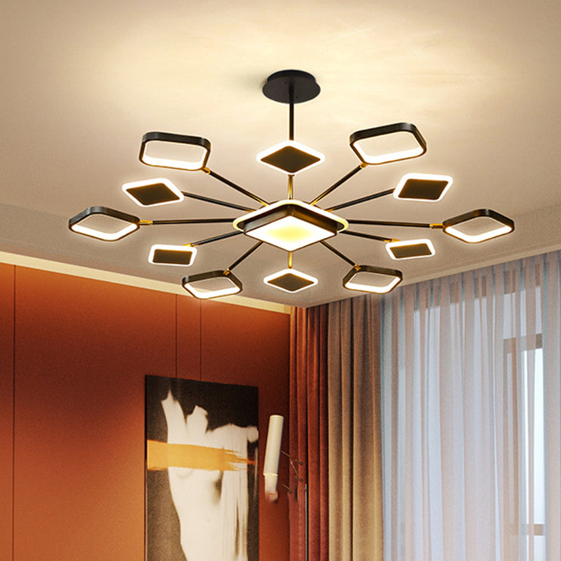 Sputnik Living Room Pendant Chandelier Metal LED Modern Hanging Chandelier