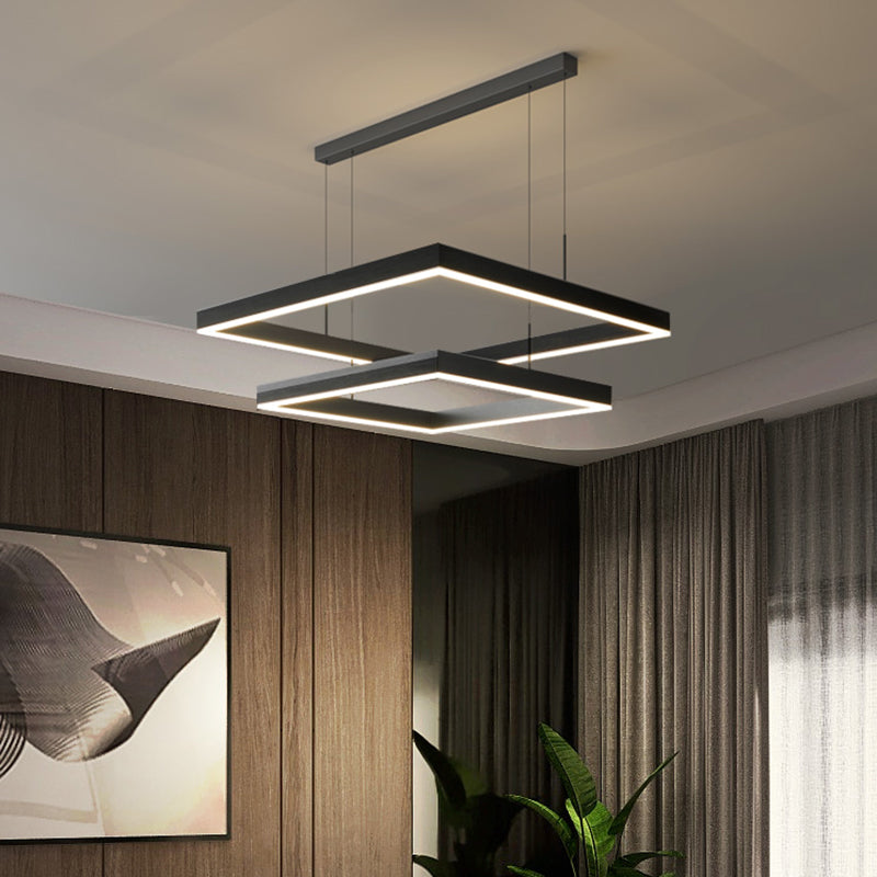 Contemporary LED Chandelier Light Fixtures Restaurant Metal Hanging Chandelier