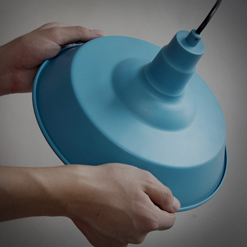 Lampada di sospensione del fienile in stile fabbrica 1 lampadina a ciondolo in metallo per il ristorante