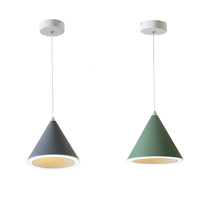 Contemporary Single Light Hanging Lamp Macron Metal Led Pendant Light for Study Room