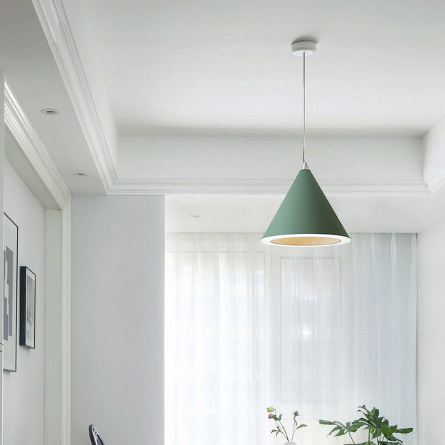 Contemporary Single Light Hanging Lamp Macron Metal Led Pendant Light for Study Room