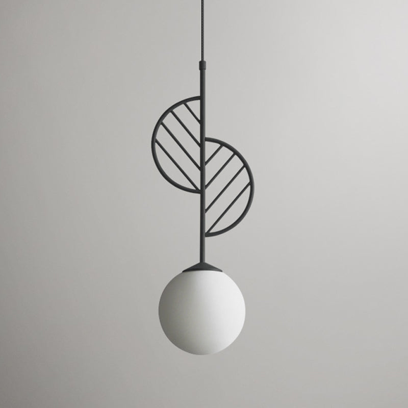 Multicolored Leaf Pendant Lighting Macaron 1 Head White Glass Suspension Light for Cafe