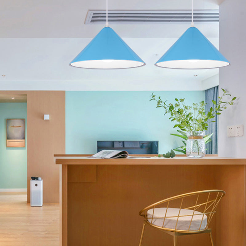 1-Licht-Speisesaal Anhänger Makkaron mehrfarbiger Hanglicht mit konischem Metallschatten