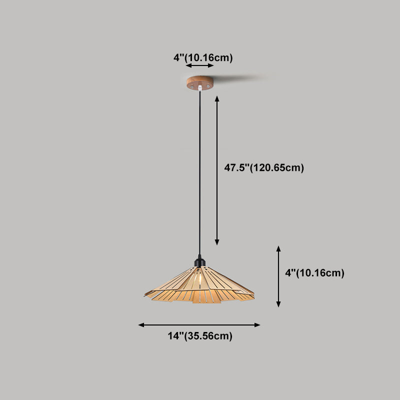 Geometry Shaped Basswood Ceiling Pendant Light Modern Style Hanging Light for Dining Room