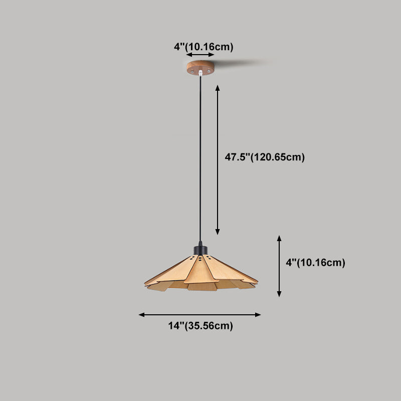 Geometry Shaped Basswood Ceiling Pendant Light Modern Style Hanging Light for Dining Room