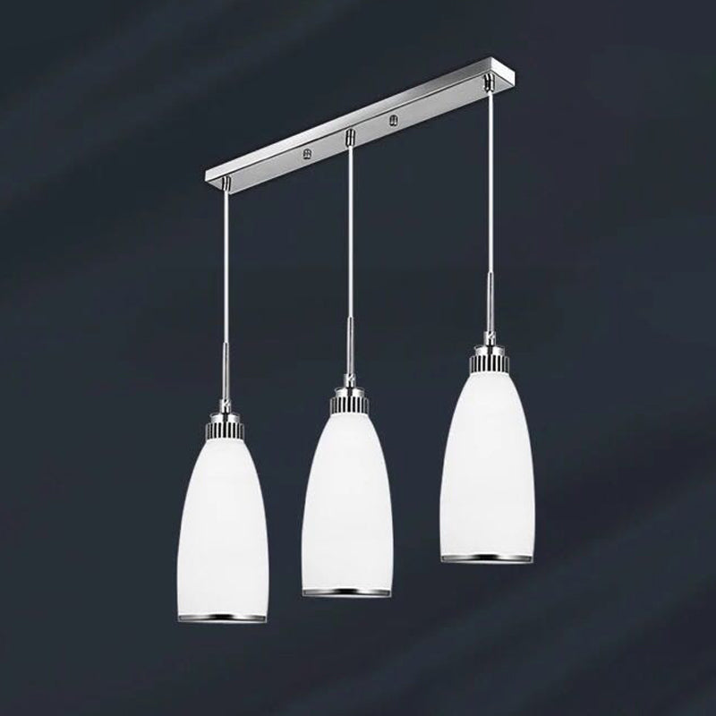 Minimaliste 3 lumières Pendante Bell Glass Shade Suspension Lampe pour salle à manger