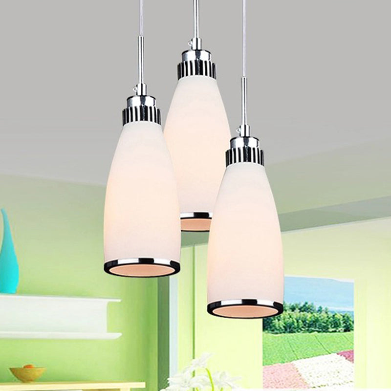 Minimaliste 3 lumières Pendante Bell Glass Shade Suspension Lampe pour salle à manger