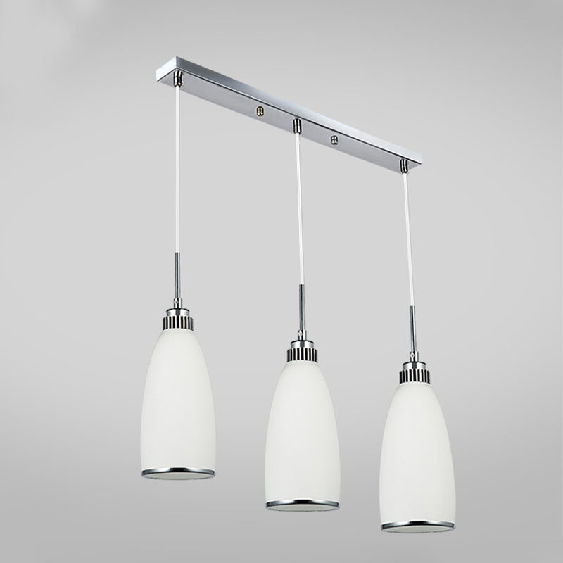 Minimaliste 3 lumières Pendante Bell Glass Shade Suspension Lampe pour salle à manger