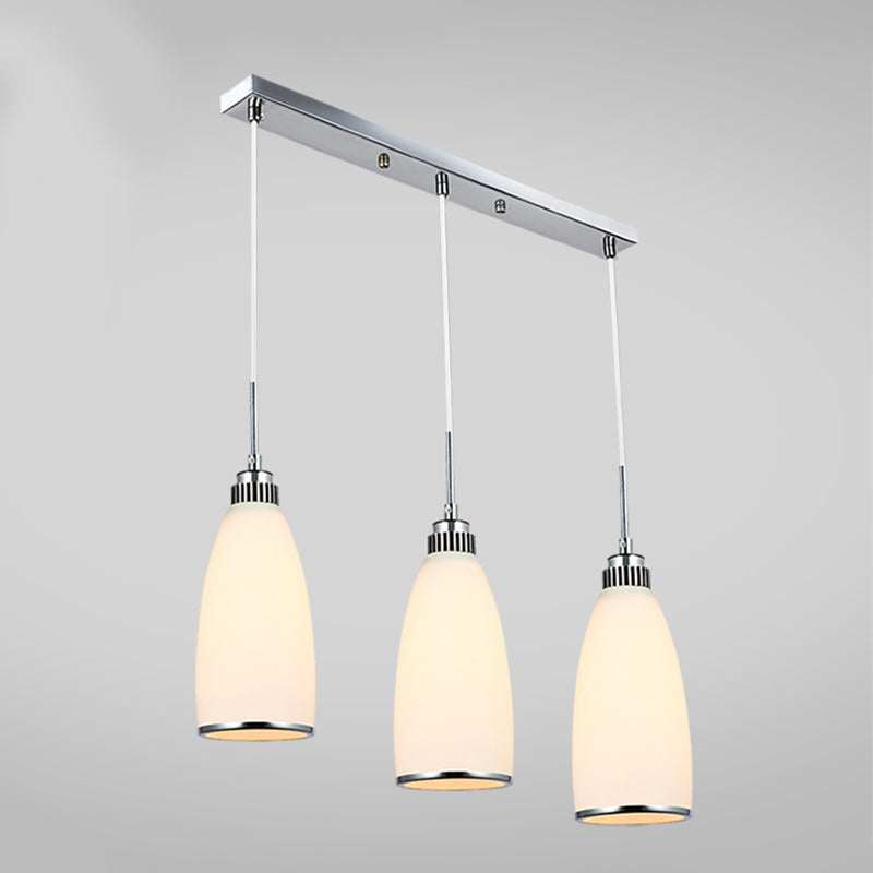 Minimaliste 3 lumières Pendante Bell Glass Shade Suspension Lampe pour salle à manger