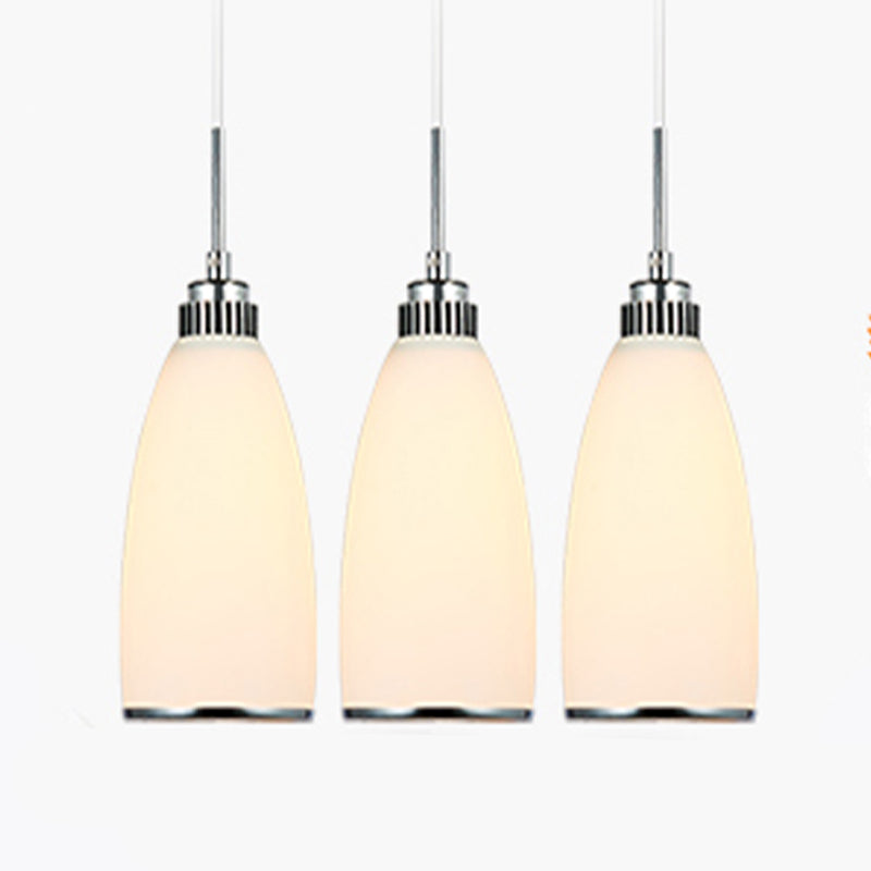 Minimaliste 3 lumières Pendante Bell Glass Shade Suspension Lampe pour salle à manger