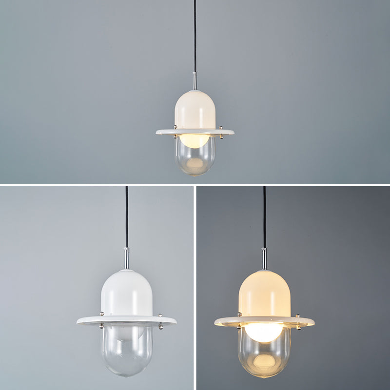 Éclairage de pendentif en verre transparent lampe à suspension à 1 lumière minimaliste pour chambre à coucher