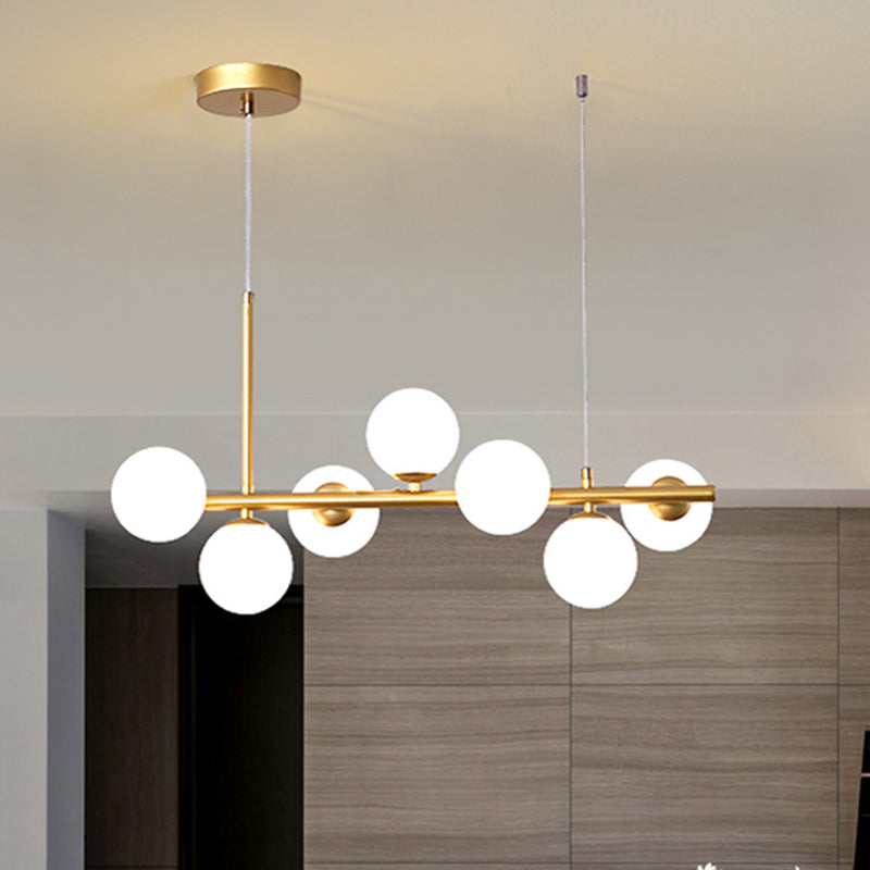 Lustres de lustre simple luminaires d'éclairage de pendentif multi-tête avec teinte en verre pour salle à manger
