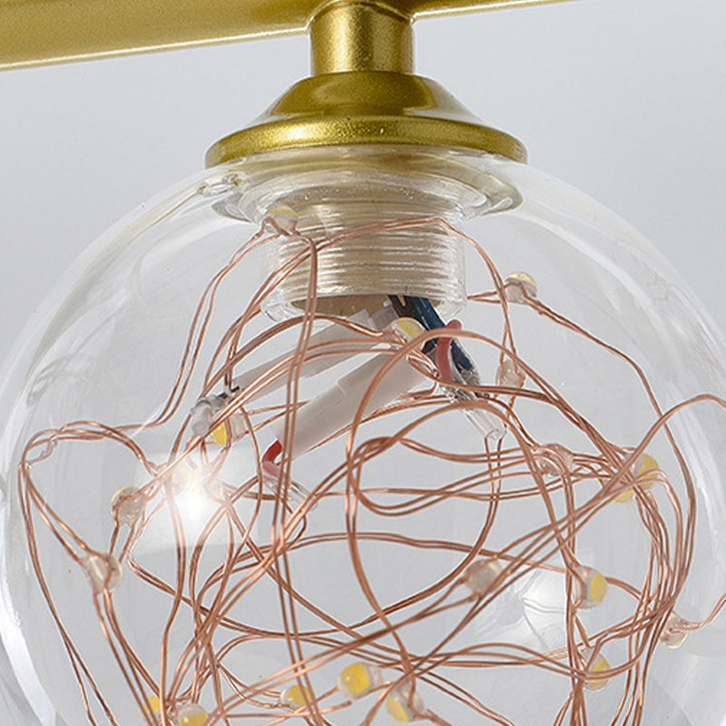 Lustres de lustre simple luminaires d'éclairage de pendentif multi-tête avec teinte en verre pour salle à manger