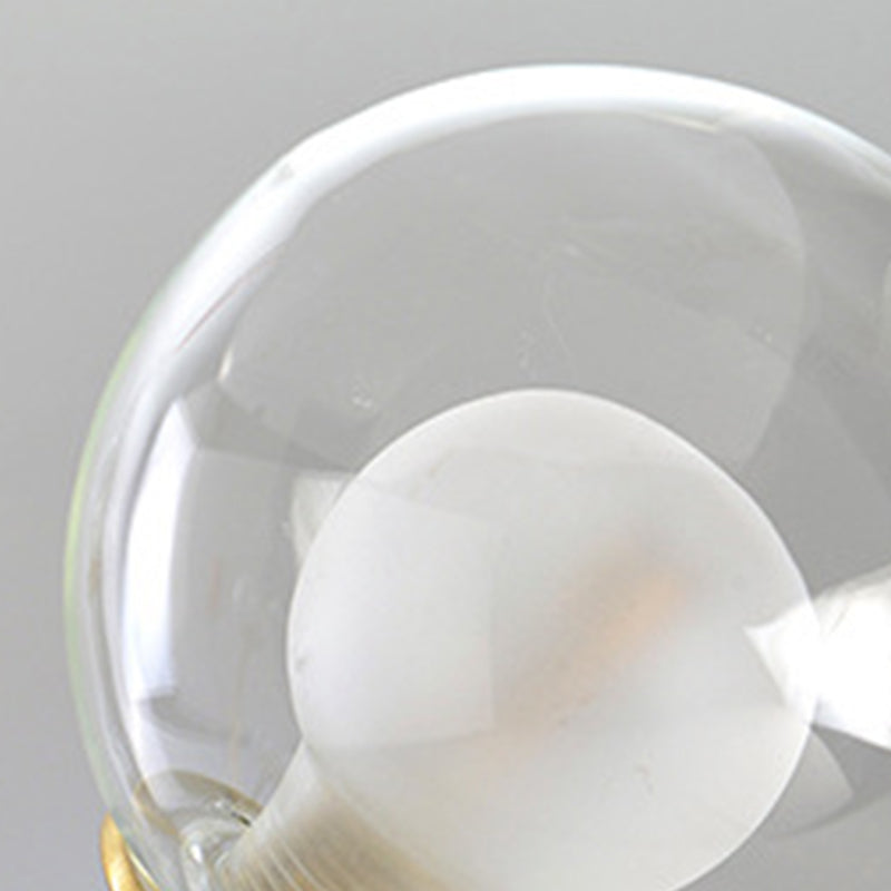 Accesorios de iluminación colgante de cabeza múltiple de araña simple con sombra de vidrio para el comedor