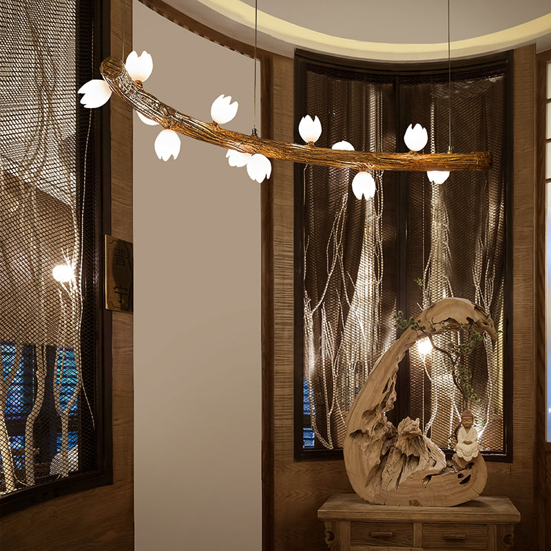 Simple Chandelier Glass Multi Lights Pendant Lighting Fixtures for Dining-table