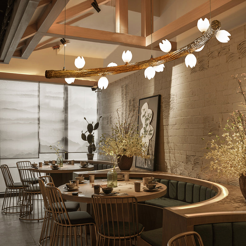 Simple Chandelier Glass Multi Lights Pendant Lighting Fixtures for Dining-table