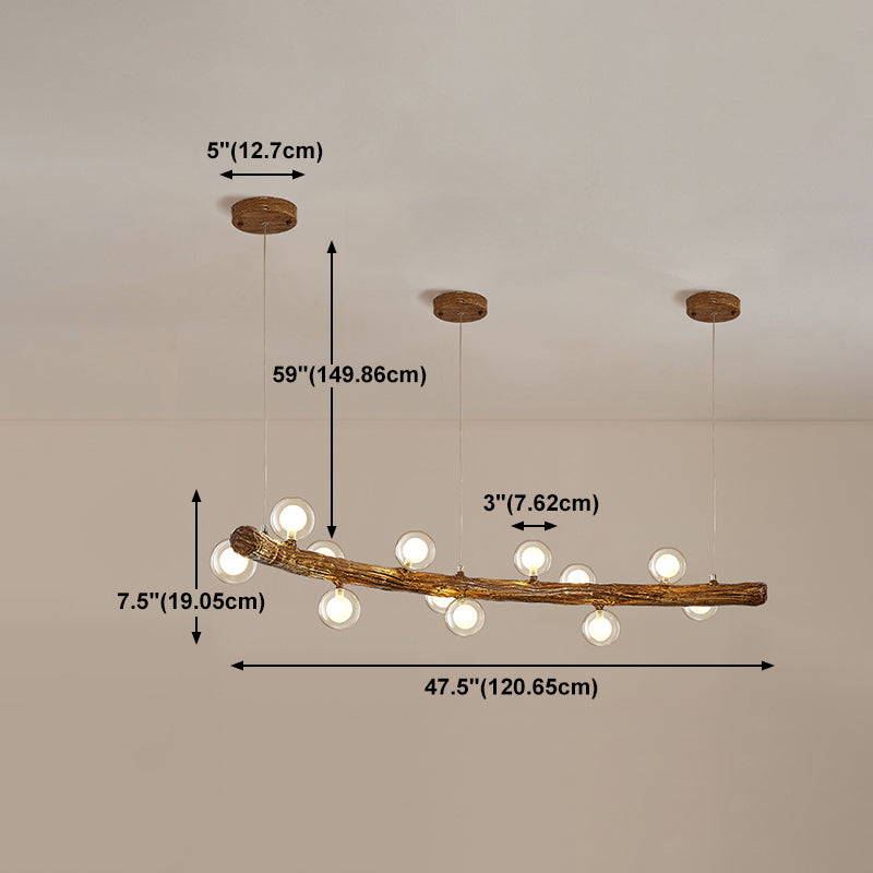 Simple Chandelier Glass Multi Lights Pendant Lighting Fixtures for Dining-table