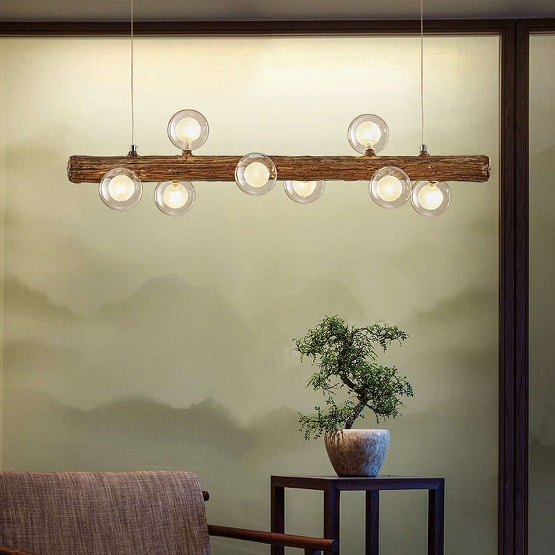 Accesorios de iluminación colgante de múltiples cabezas múltiples de araña con sombra de vidrio para comedor