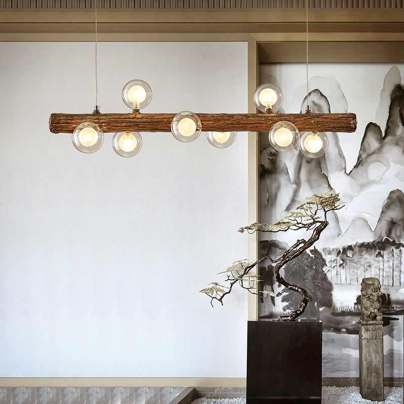 Simple Chandelier Multi Head Pendant Lighting Fixtures with Glass Shade for Dining-table