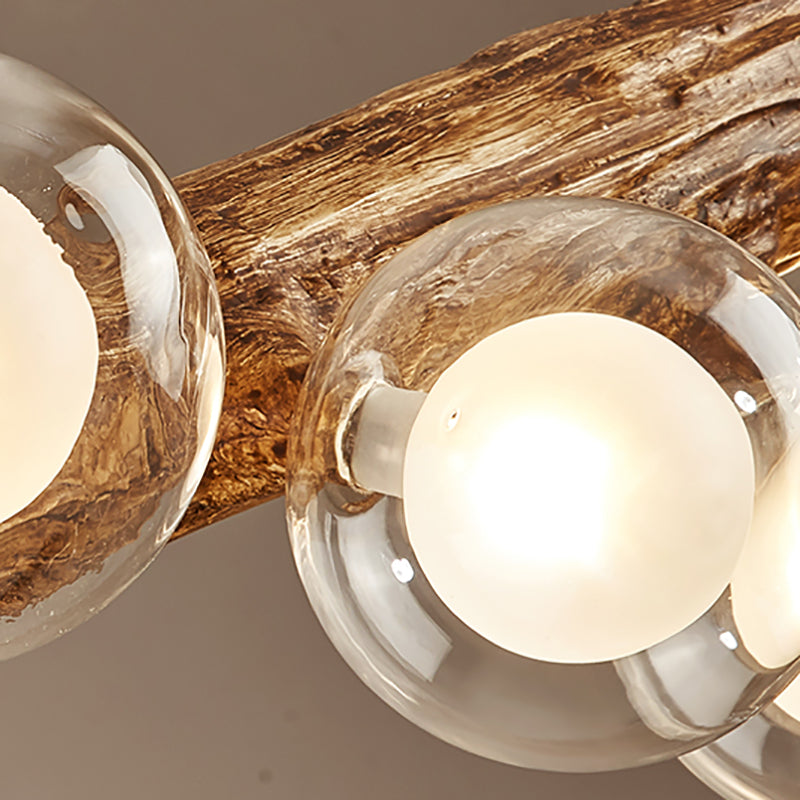 Simple Chandelier Multi Head Pendant Lighting Fixtures with Glass Shade for Dining-table