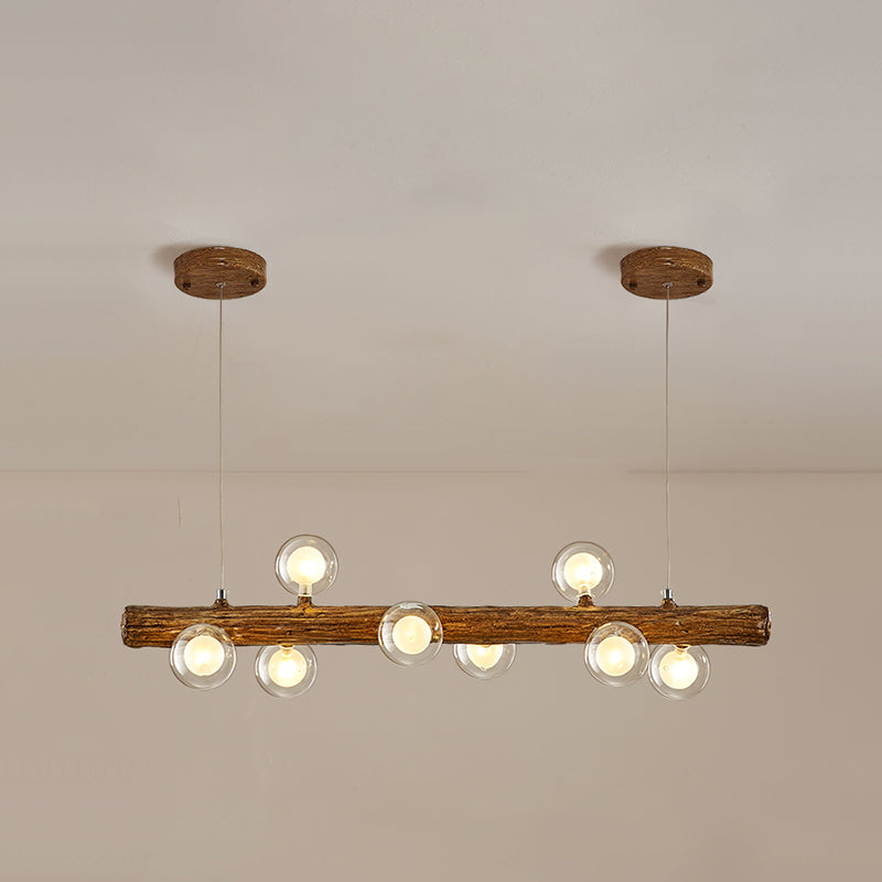 Simple Chandelier Multi Head Pendant Lighting Fixtures with Glass Shade for Dining-table