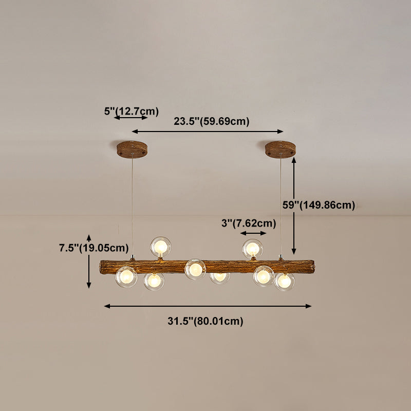 Accesorios de iluminación colgante de múltiples cabezas múltiples de araña con sombra de vidrio para comedor