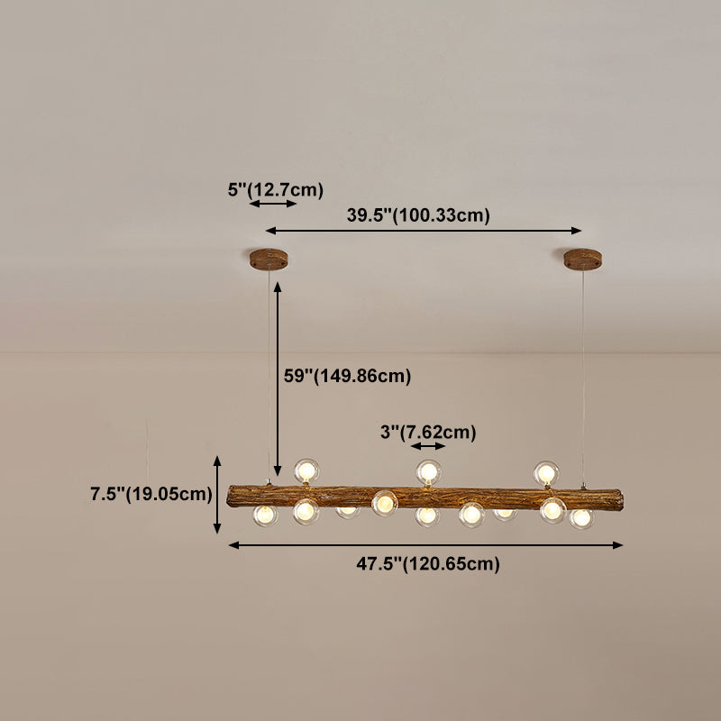 Simple Chandelier Multi Head Pendant Lighting Fixtures with Glass Shade for Dining-table
