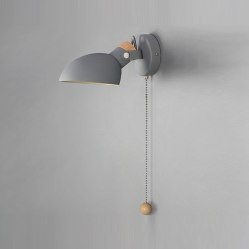 Luz de metal nórdica luz de pared de macarrón de luz simple con interruptor para dormitorio