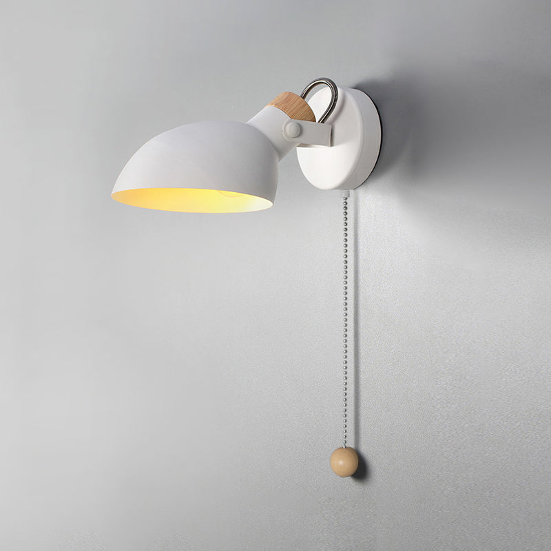 Luz de metal nórdica luz de pared de macarrón de luz simple con interruptor para dormitorio
