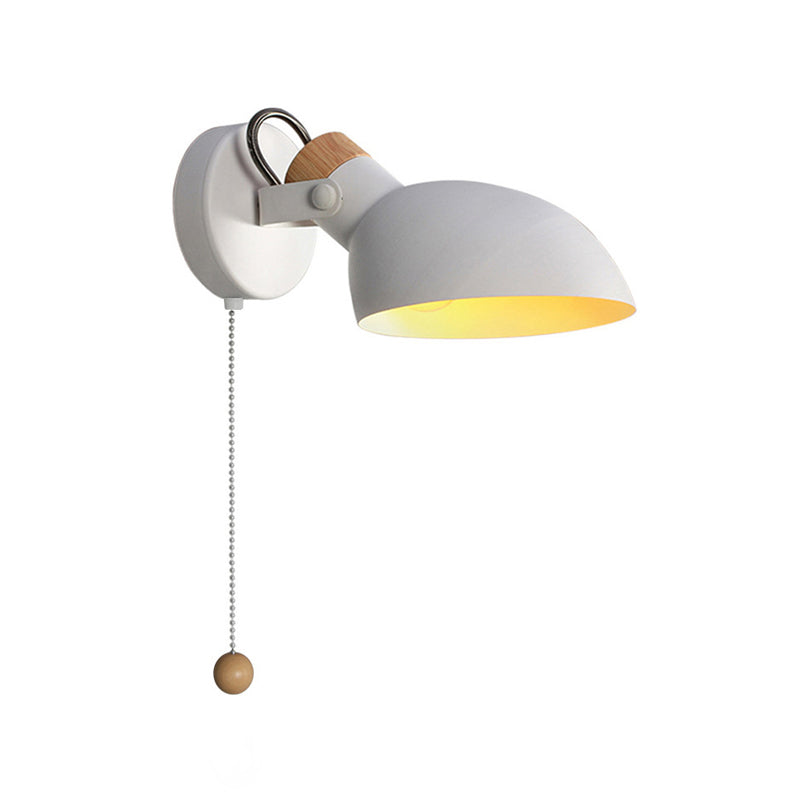 Luz de metal nórdica luz de pared de macarrón de luz simple con interruptor para dormitorio