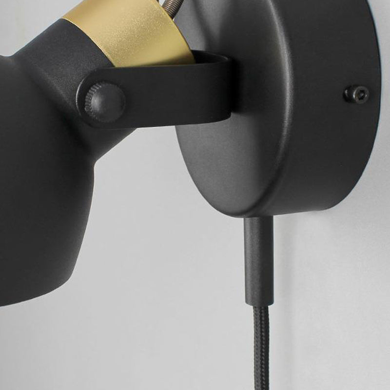 Luz de metal nórdica luz de pared de macarrón de luz simple con interruptor para dormitorio