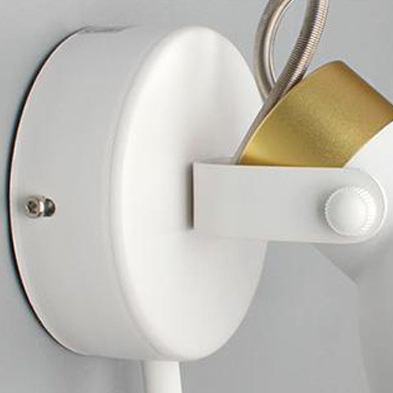 Luz de metal nórdica luz de pared de macarrón de luz simple con interruptor para dormitorio