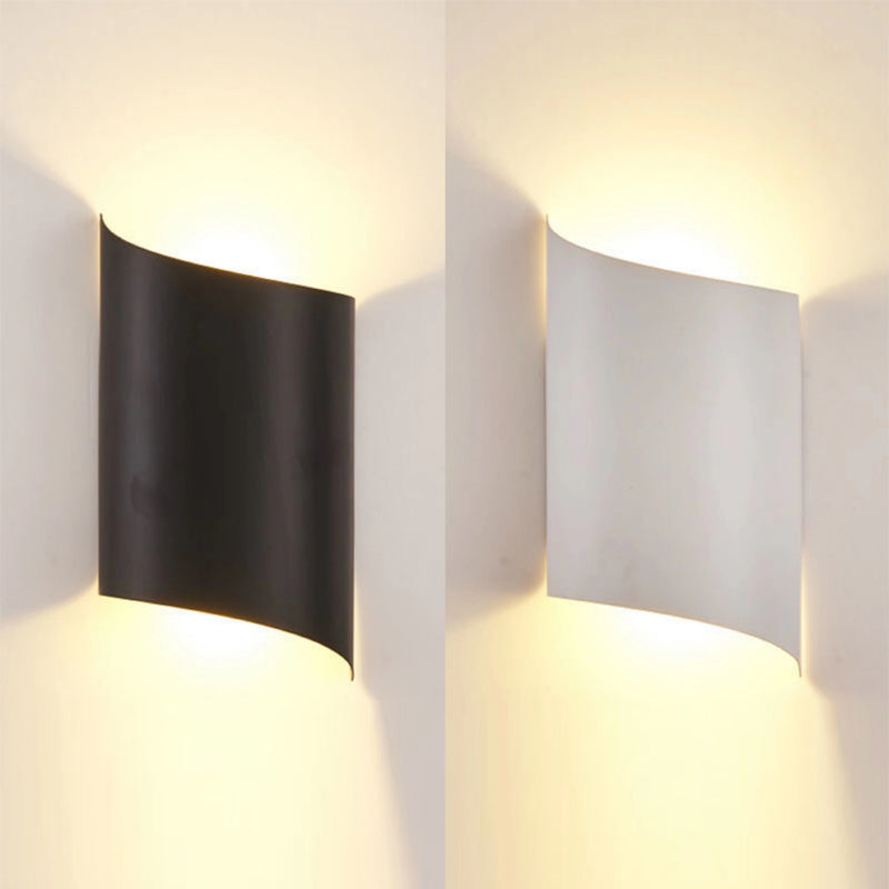 Zeitgenössische Aluminium -Wandleuchte 8,5 "hoch 2 Leuchten LED -Wandscheibe für draußen