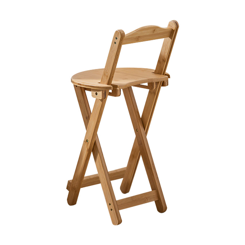 Modern Armless Foldable Counter Stool Wood Kitchen Bar Stool with Wooden Seat and Pedal